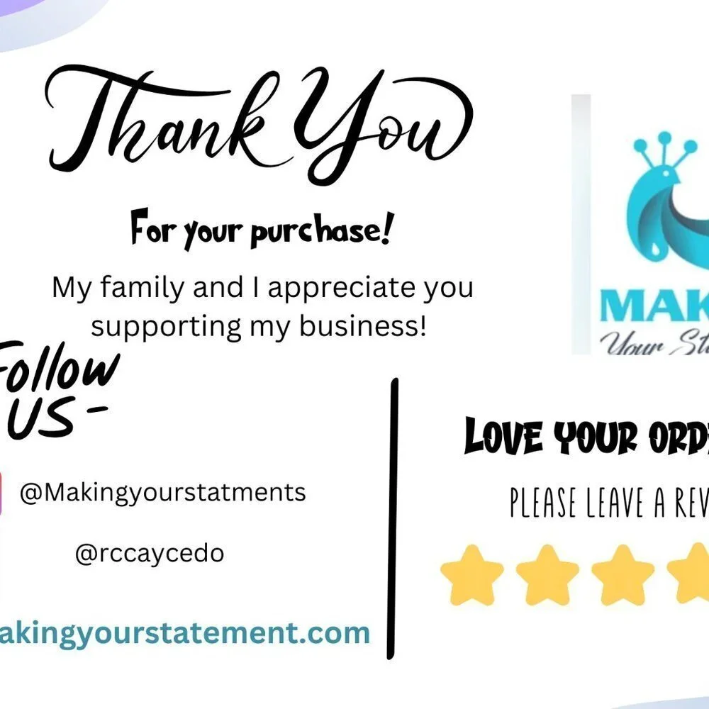 CUSTOM Made Thank You Cards 500 Count
